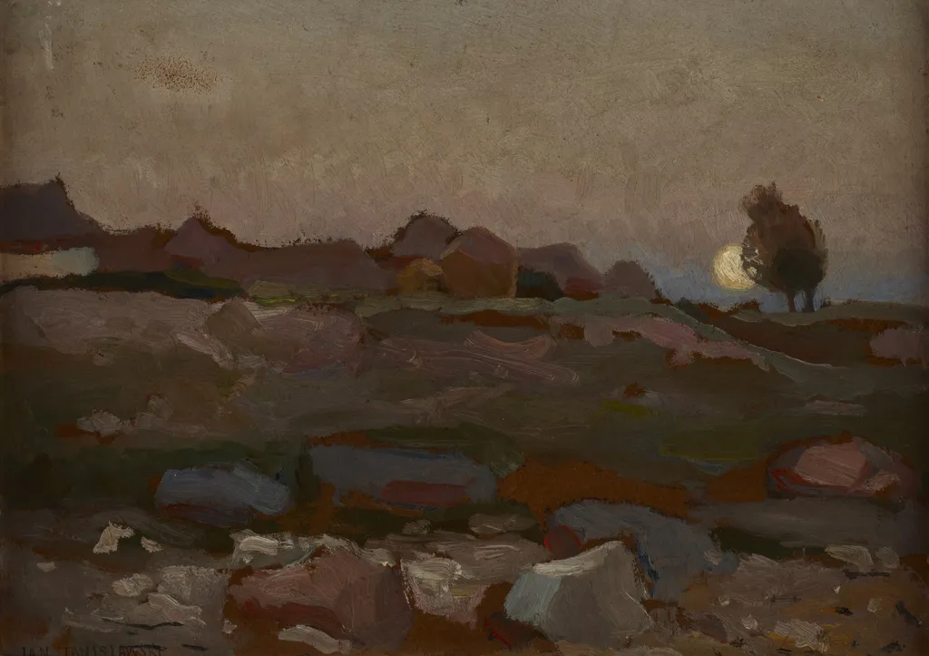 Moon over the Rocks, by Jan Stanisławski, unspecified, 1893