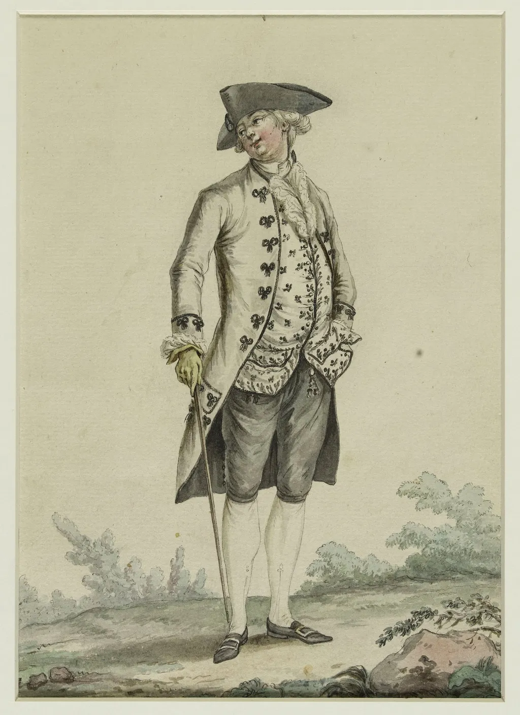 Habit de petit-deuil gris, by Pierre Thomas Le Clerc ou Leclerc, unspecified, 1781