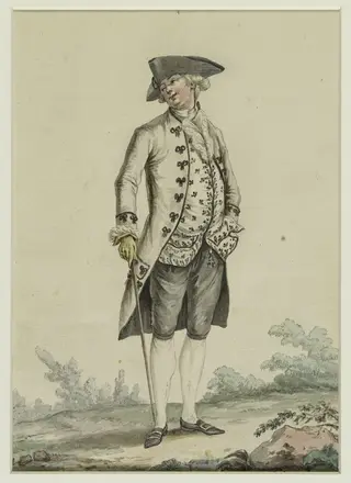 Habit de petit-deuil gris, by Pierre Thomas Le Clerc ou Leclerc, unspecified, 1781