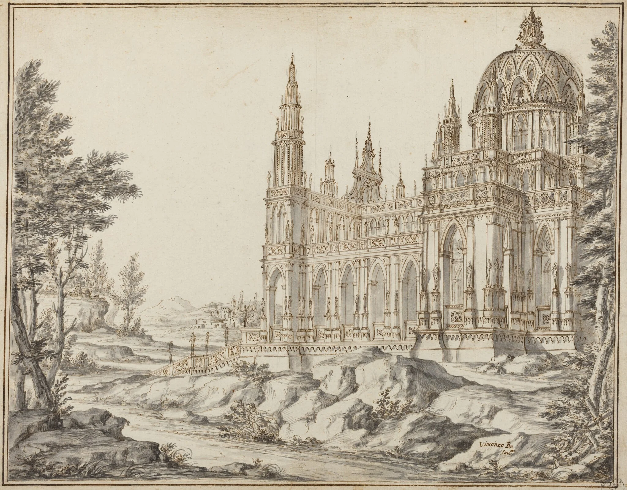 Cathedral in a Landscape, detail