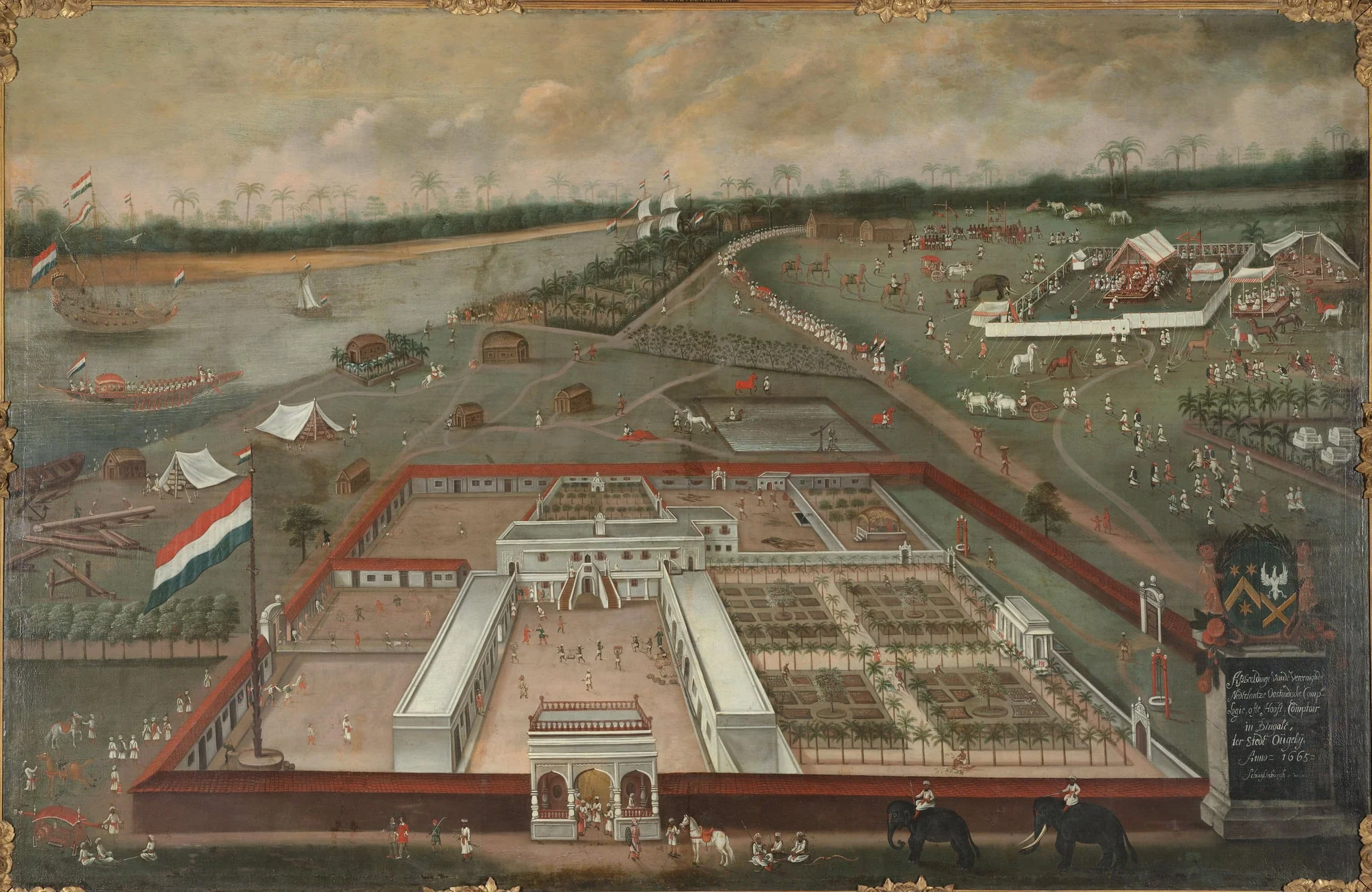 De handelsloge van de VOC in Hougly in Bengalen, detail