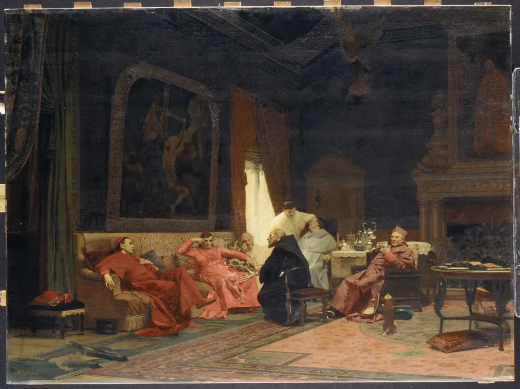 The Missionary's Adventures, by Jehan Georges Vibert, oil, 1892
