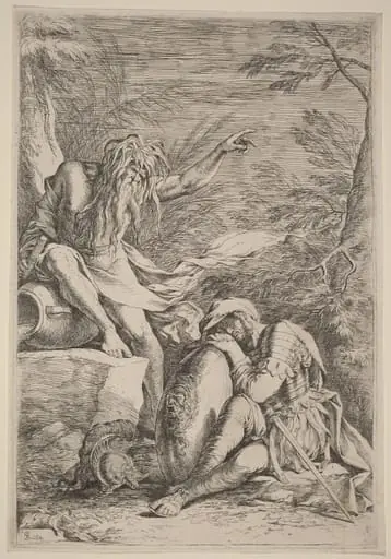 The Dream of Aeneas, by Salvator Rosa, ink, 1644