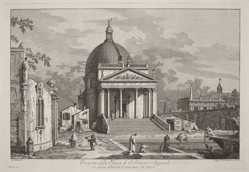 Prospetto della Chiesa di S. Simeone Appostolo, by Joseph Wagner, ink, 1742