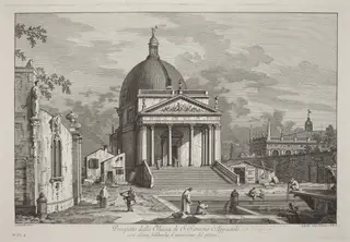 Prospetto della Chiesa di S. Simeone Appostolo, by Joseph Wagner, ink, 1742