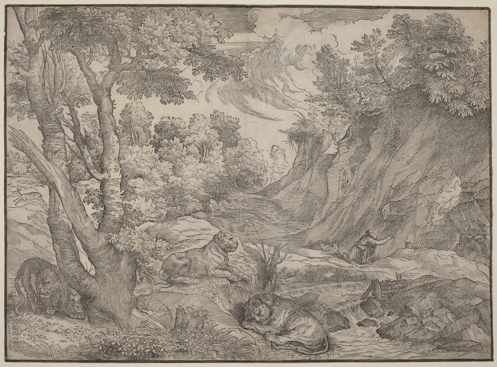 Saint Jerome in the Wilderness, detail