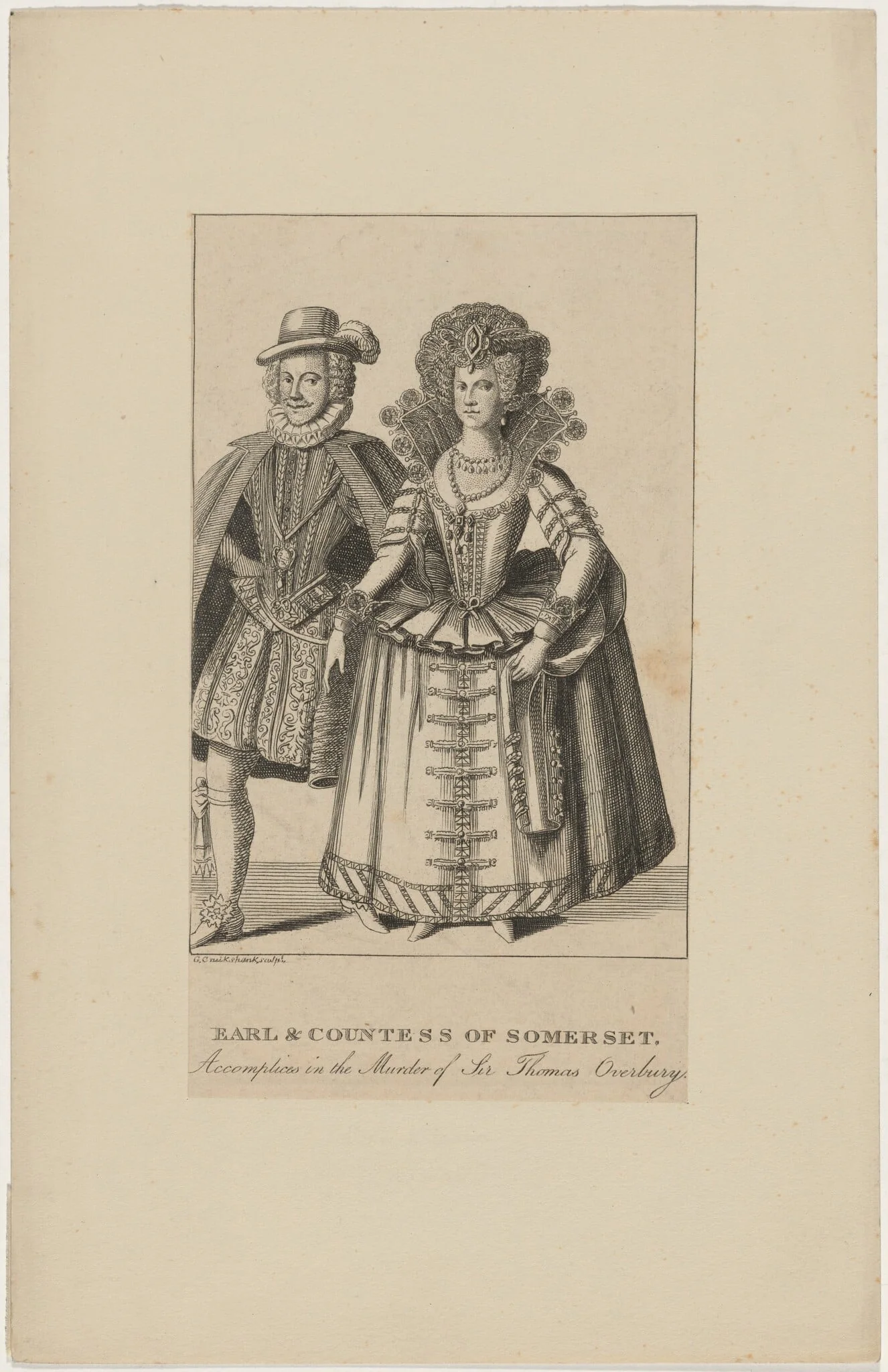 Earl and Countess of Somerset, Accomplices inthe Murder of Sir Thomas Overbury, detail