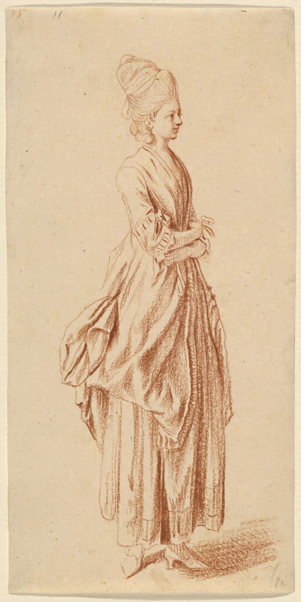 A Standing Lady in a Day Dress, detail