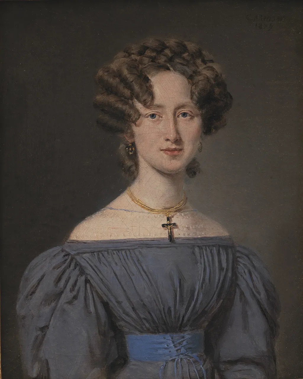 Cecilie Lønborg, gift 1830 med skibsintendant Theodor Emil Ludvigsen, by Christian Albrecht Jensen, oil, 1829