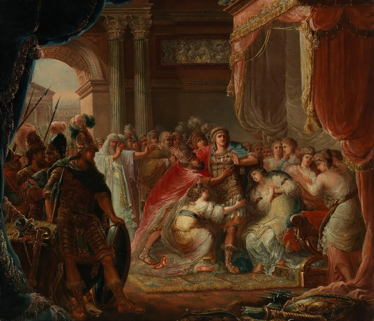 Prinssi Meleager kieltäytyy taistelemasta maan vihollisia vastaan, kopio Jonas Åkerströmin mukaan, detail