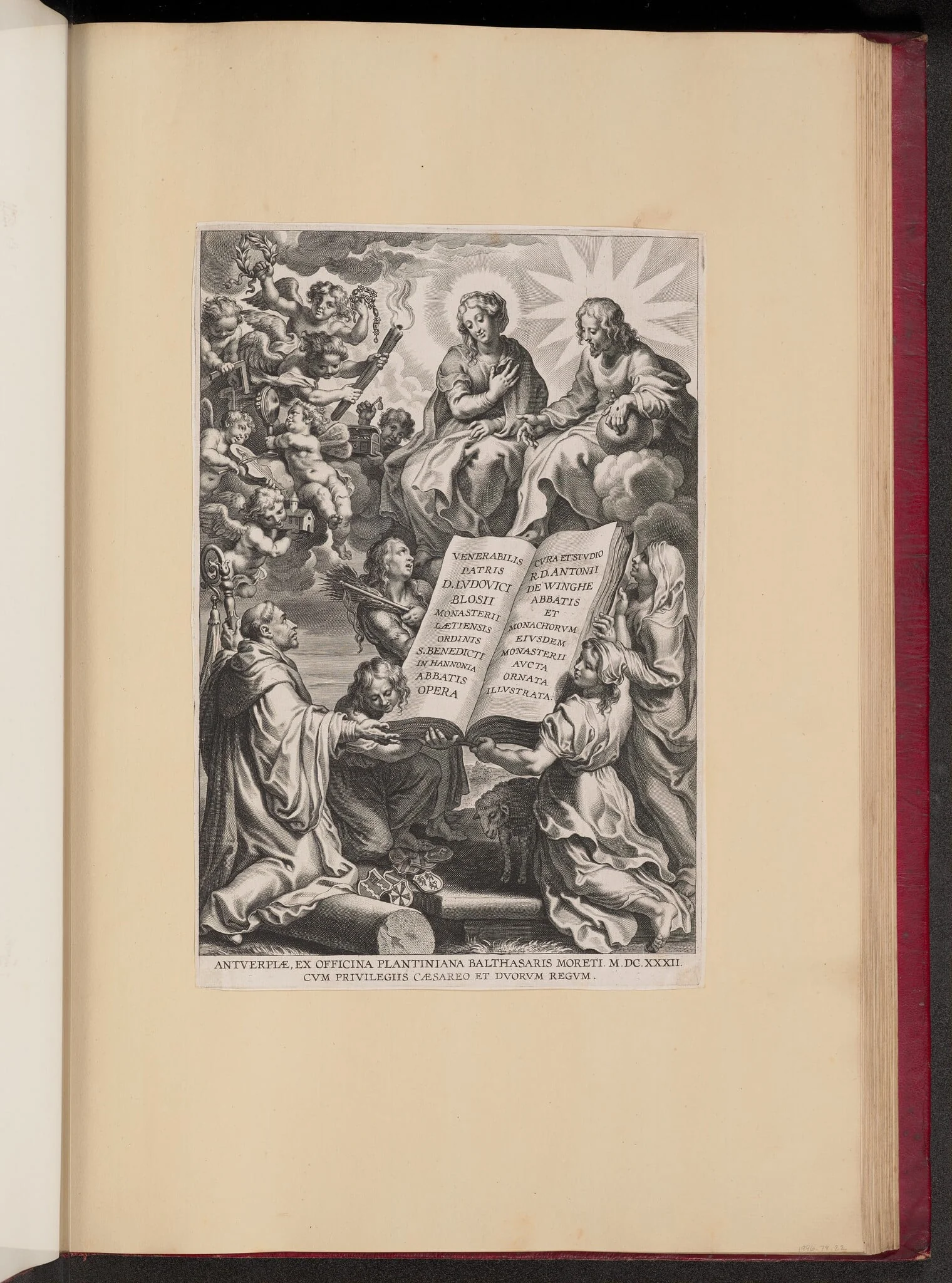 Title Page for Ludovicus Blosius, Opera, detail