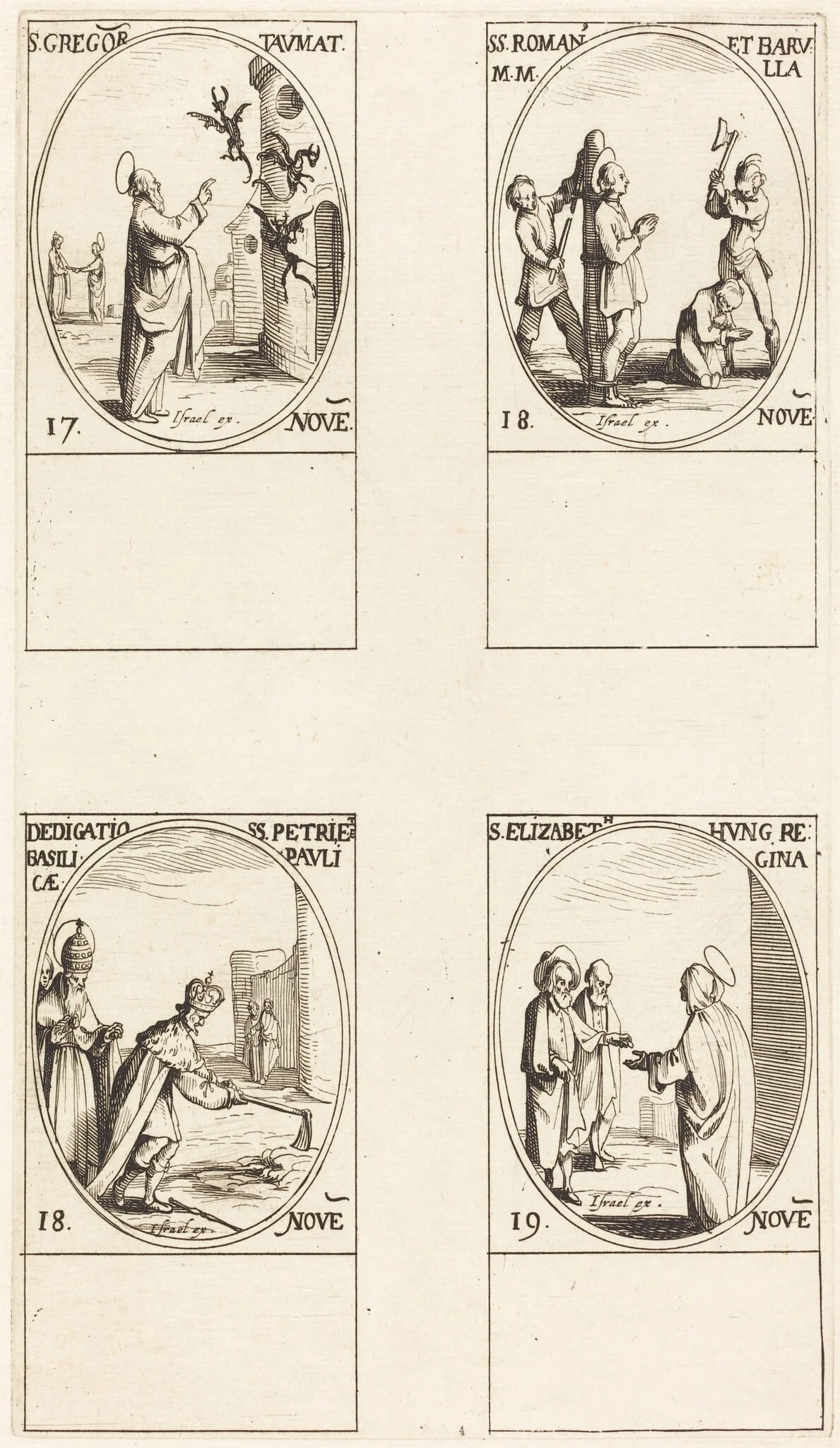 St. Gregory; Sts. Romanus & Barulla; Dedication of the Basilicas of Sts. Peter & Paul; St. Elizabeth, detail