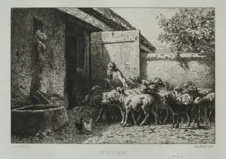 Sheepfold, by Charles-Émile Jacque, 1865