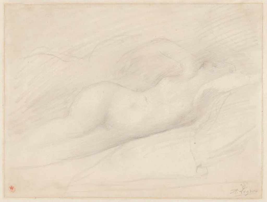 Study of a 'Sleeping Odalisque' after Ingres, by Alphonse Legros, 1850