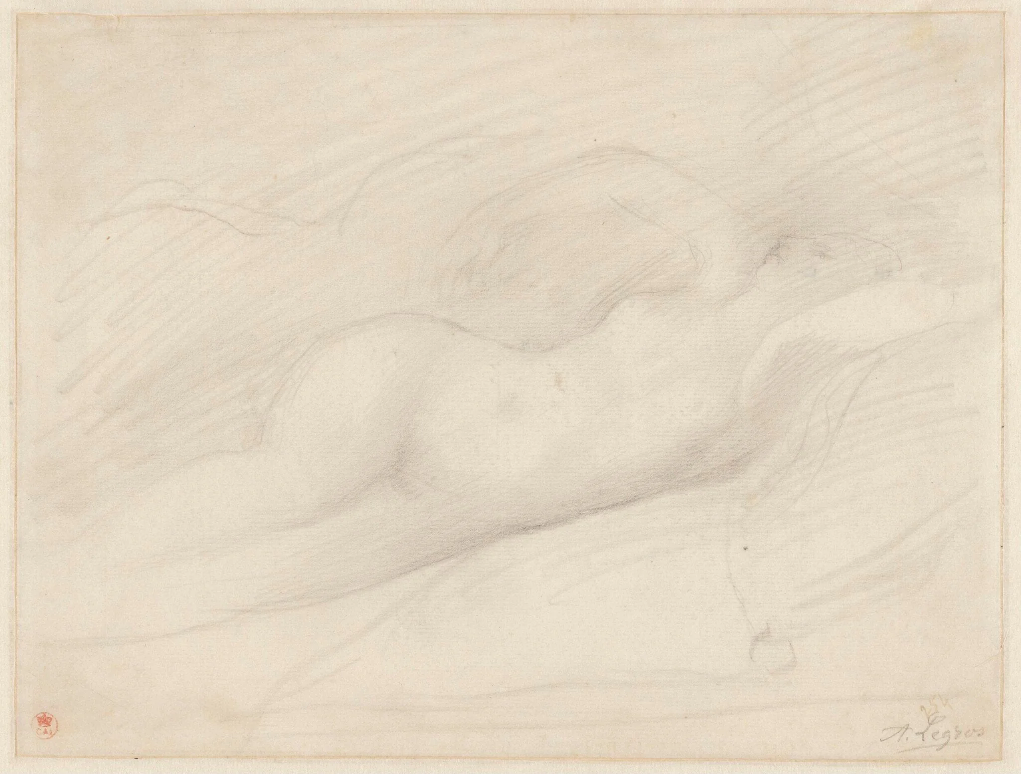 Study of a 'Sleeping Odalisque' after Ingres, detail
