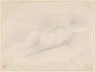 Study of a 'Sleeping Odalisque' after Ingres, by Alphonse Legros, 1850