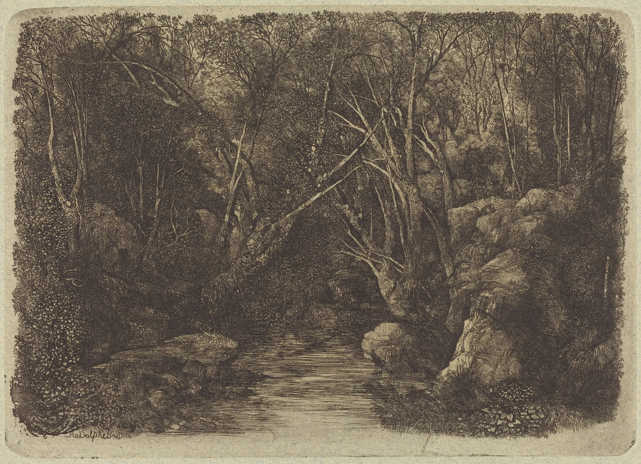 The Brook in the Woods, detail