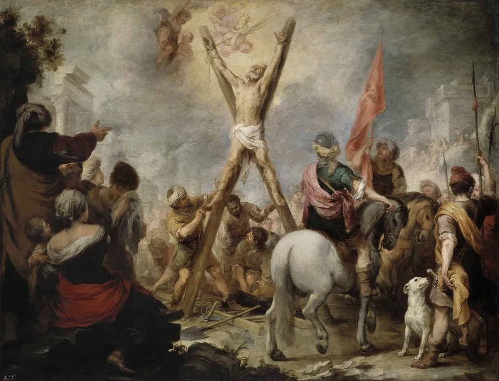 The Martyrdom of St. Andrew, by Bartolomé Esteban Murillo, oil, 1675