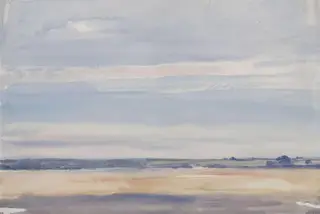 Suffolk Landscape, by Harry Becker, watercolor, 1885