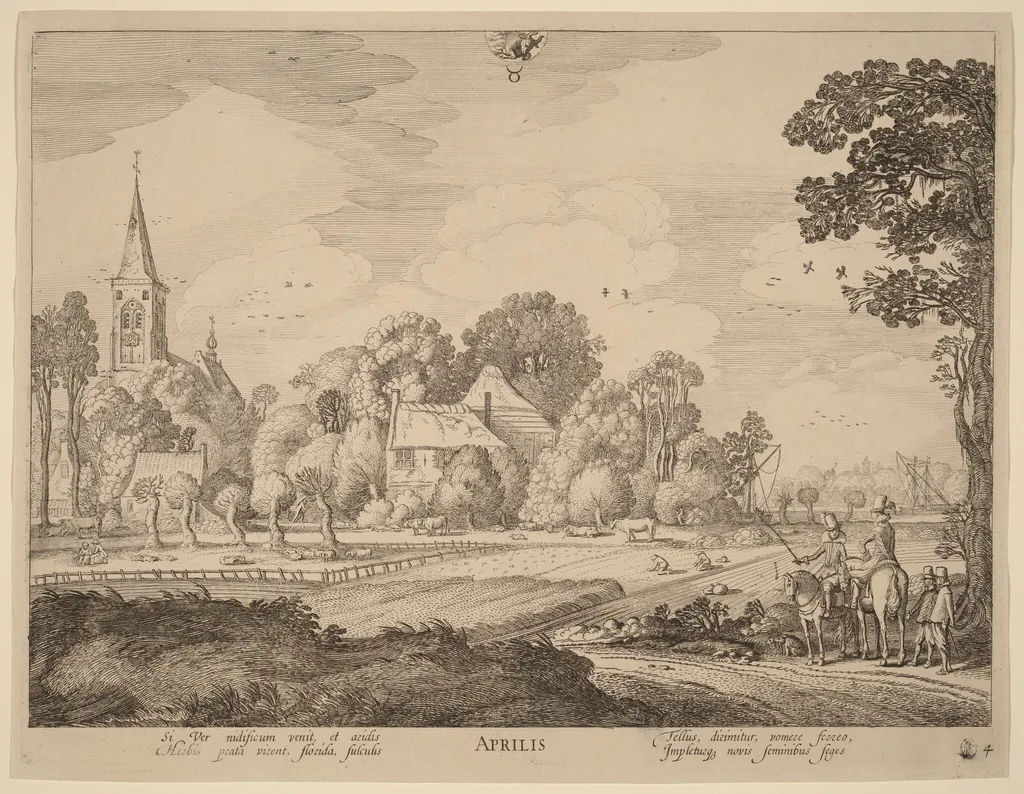 April, by Velde, Jan van de, II, ink, 1617