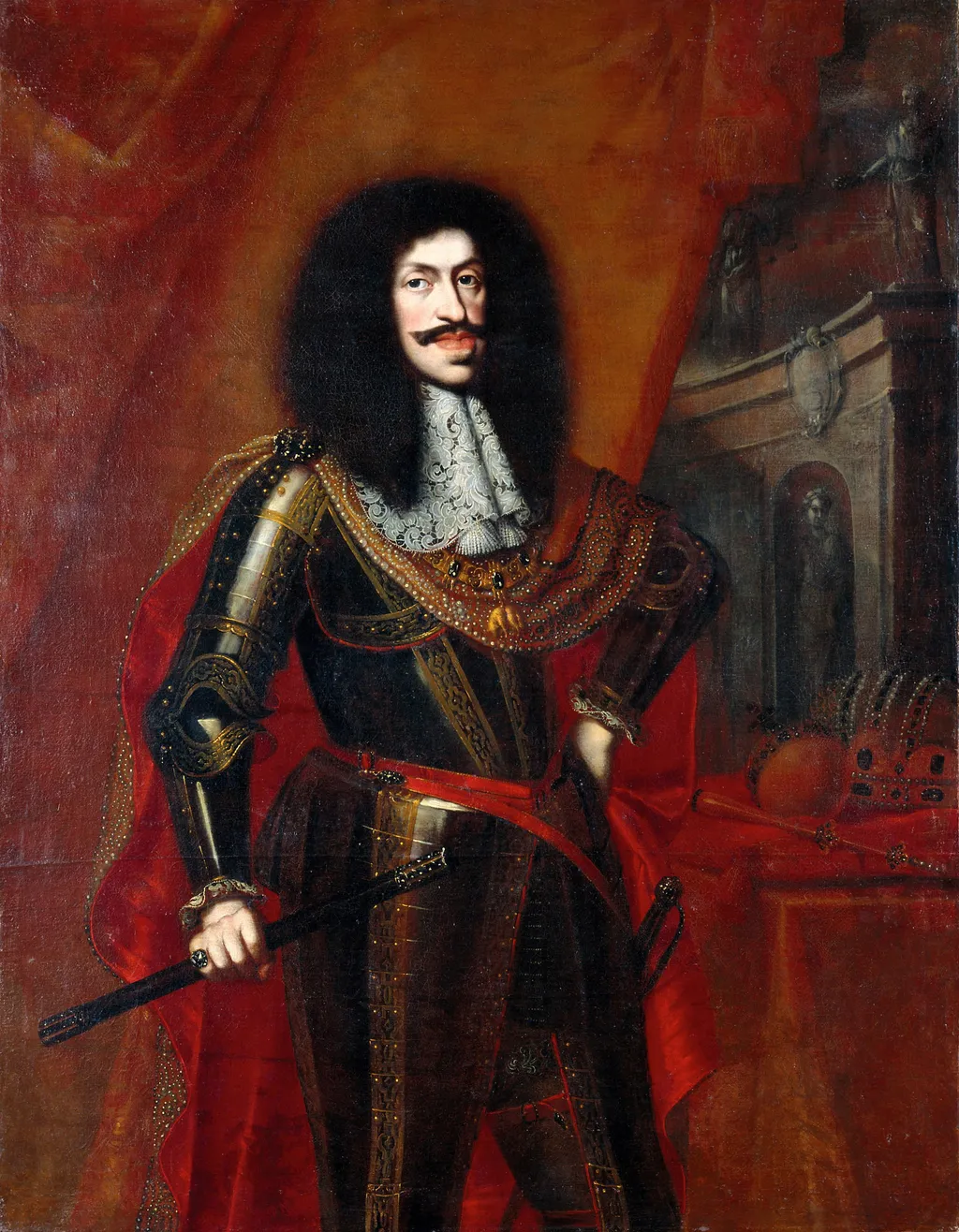 Portrait of Leopold I (1640-1705), Holy Roman Emperor, by Benjamin Block, oil, 1672