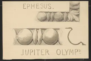 Drawing of moulding on the Temple of Jupiter Olympius at Ephesus, by Francis Cranmer Penrose, 1850