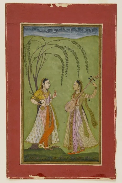 Two Ladies in a Landscape, detail