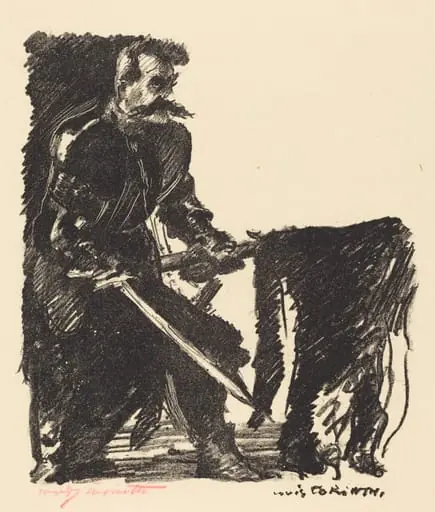 Bannerträger (Standard Bearer), by Lovis Corinth, ink, 1915