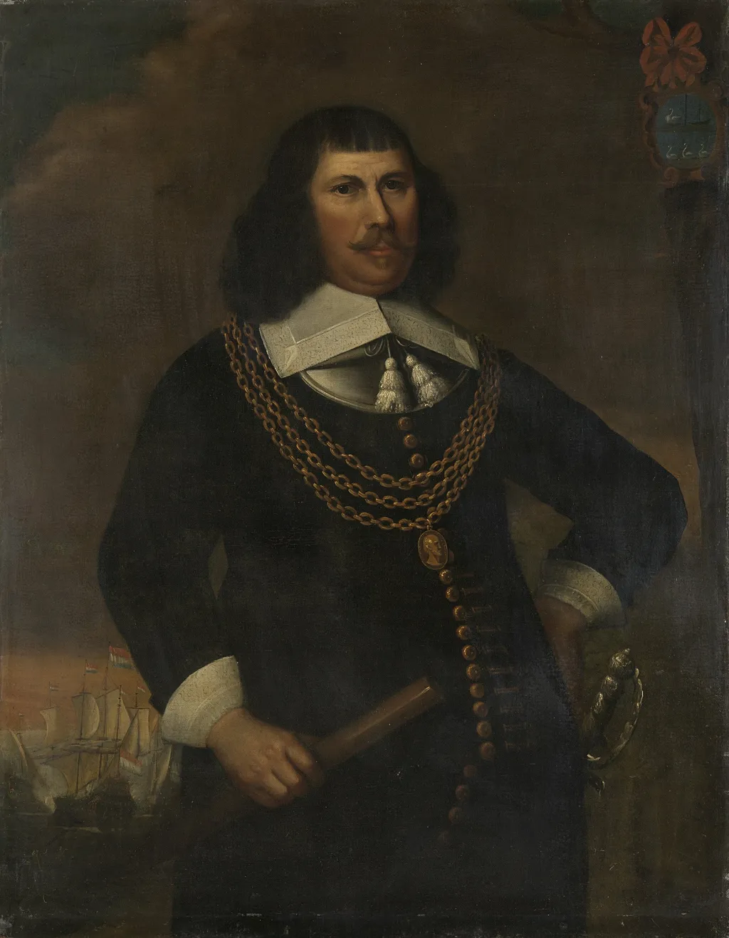 Portrait of Pieter Florisz (1605-58), vice-admiral  of the northern district, by Abraham Liedts, oil