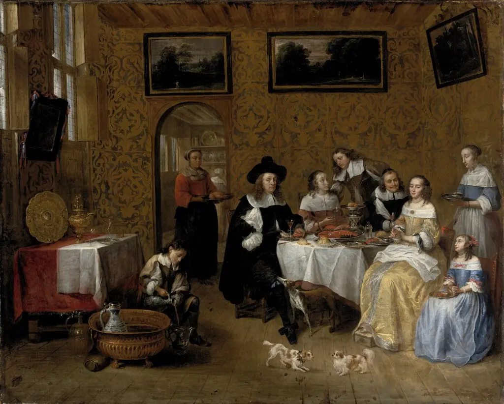 Portrait of a Family, by Gillis van Tilborgh, oil, 1667