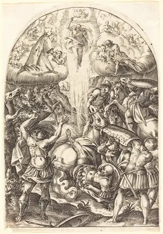 The Conversion of Saint Paul, by Jacques Callot, ink, 1610