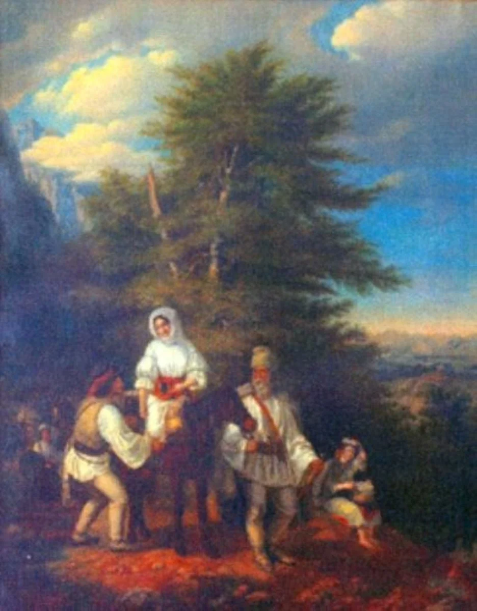 Familie românească plecând la târg (o variantă aflată la Muzeul Național de Artă Budapesta), detail