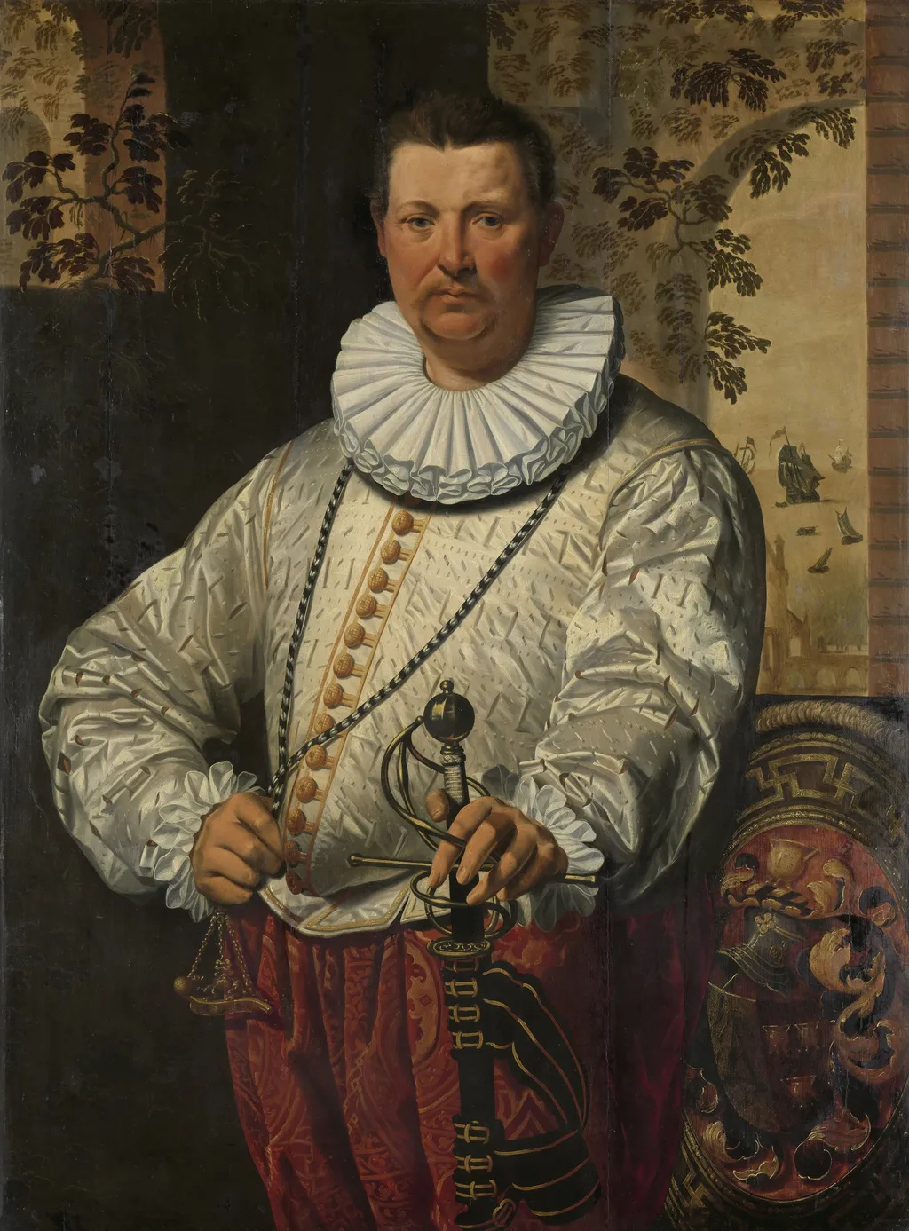 Portrait of a Dutch Admiral of the Fleet, by Pieter Pietersz the Elder, oil, 1596