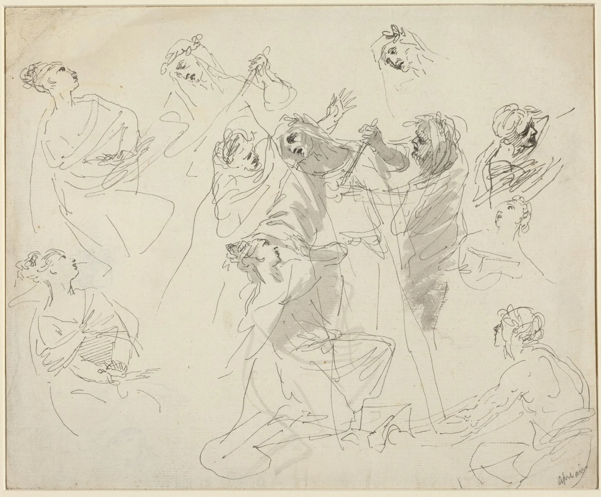 Figure Studies [recto], detail