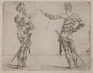 From "Bizzarie di varie Figure", by Giovanni Battista Bracelli, ink, 1624