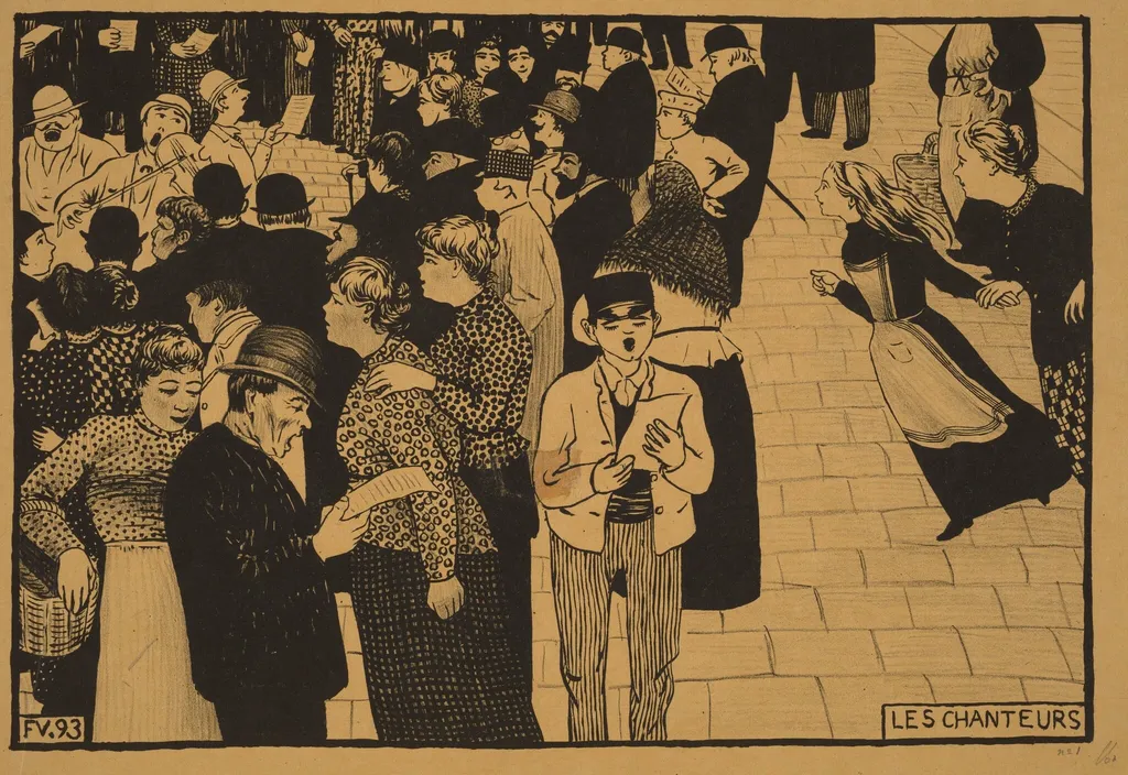 Les Chanteurs (The Singers), by Félix Vallotton, ink, 1893
