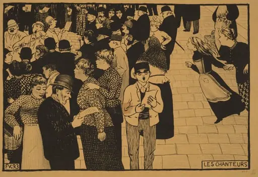 Les Chanteurs (The Singers), by Félix Vallotton, ink, 1893