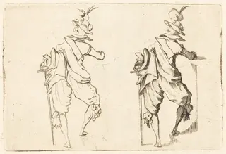 Man with Sword, by Jacques Callot, ink, 1622