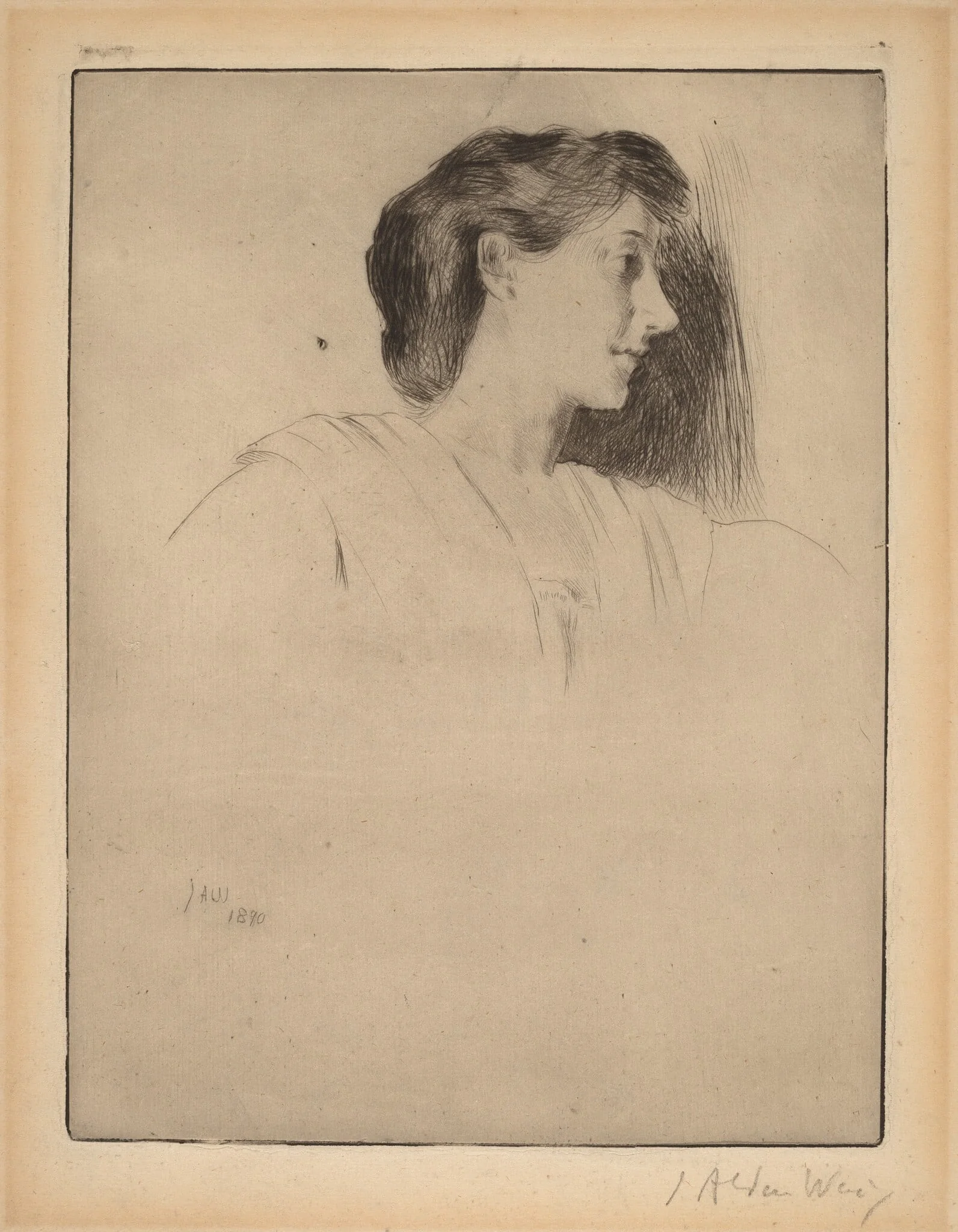 Profile Head of a Woman, detail