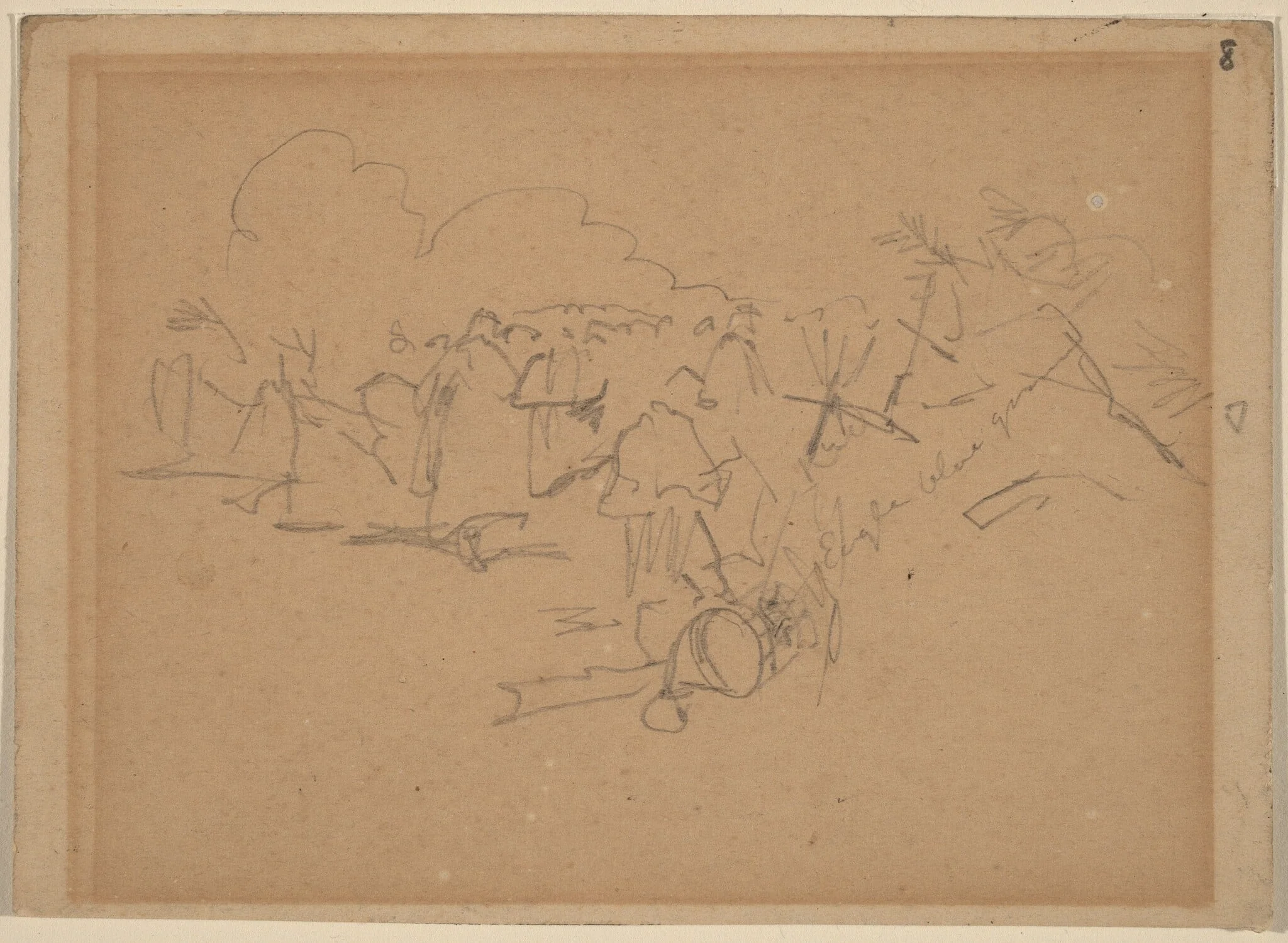End of the March [recto], detail