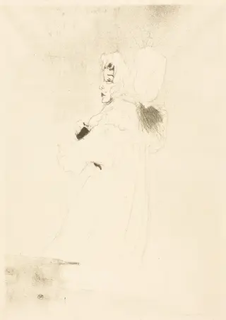 Miss May Belfort, Large Plate (Miss May Belfort, grande planche), by Henri de Toulouse-Lautrec, ink, 1895