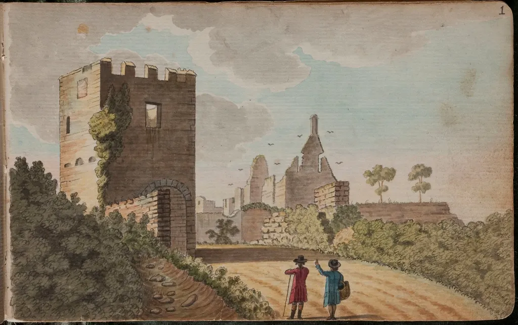 View of Balymount [Ballymount] Castle, 3 miles from Dublin [...], by Gabriel, ca.1729-1817 Beranger, unspecified, 1790