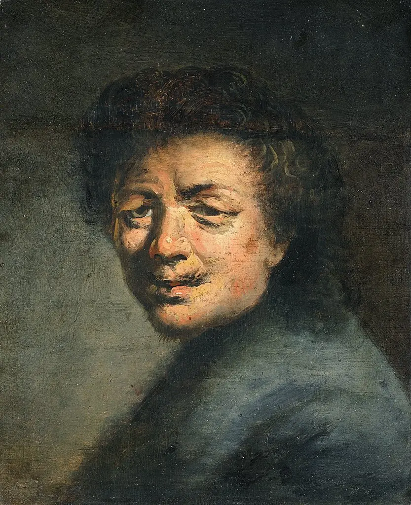 Study of the Head of a Young Man, by Rembrandt, paint, 1665