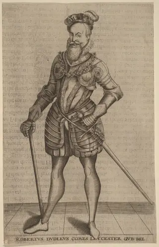 Robert Dudley, Earl of Leicester, by Christoffel van Sichem I, ink, 1585