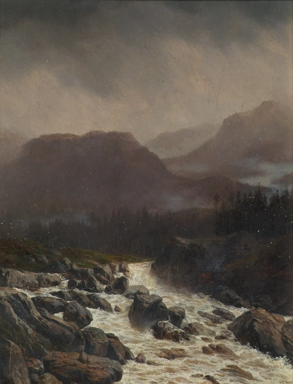 Rainy Landscape, by Carl Höflmayr, oil, 1890