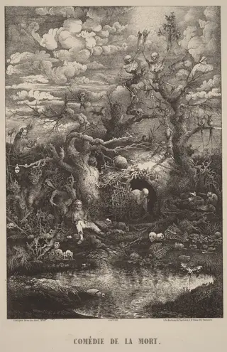 Comedie de la Mort, by Rodolphe Bresdin, ink, 1854