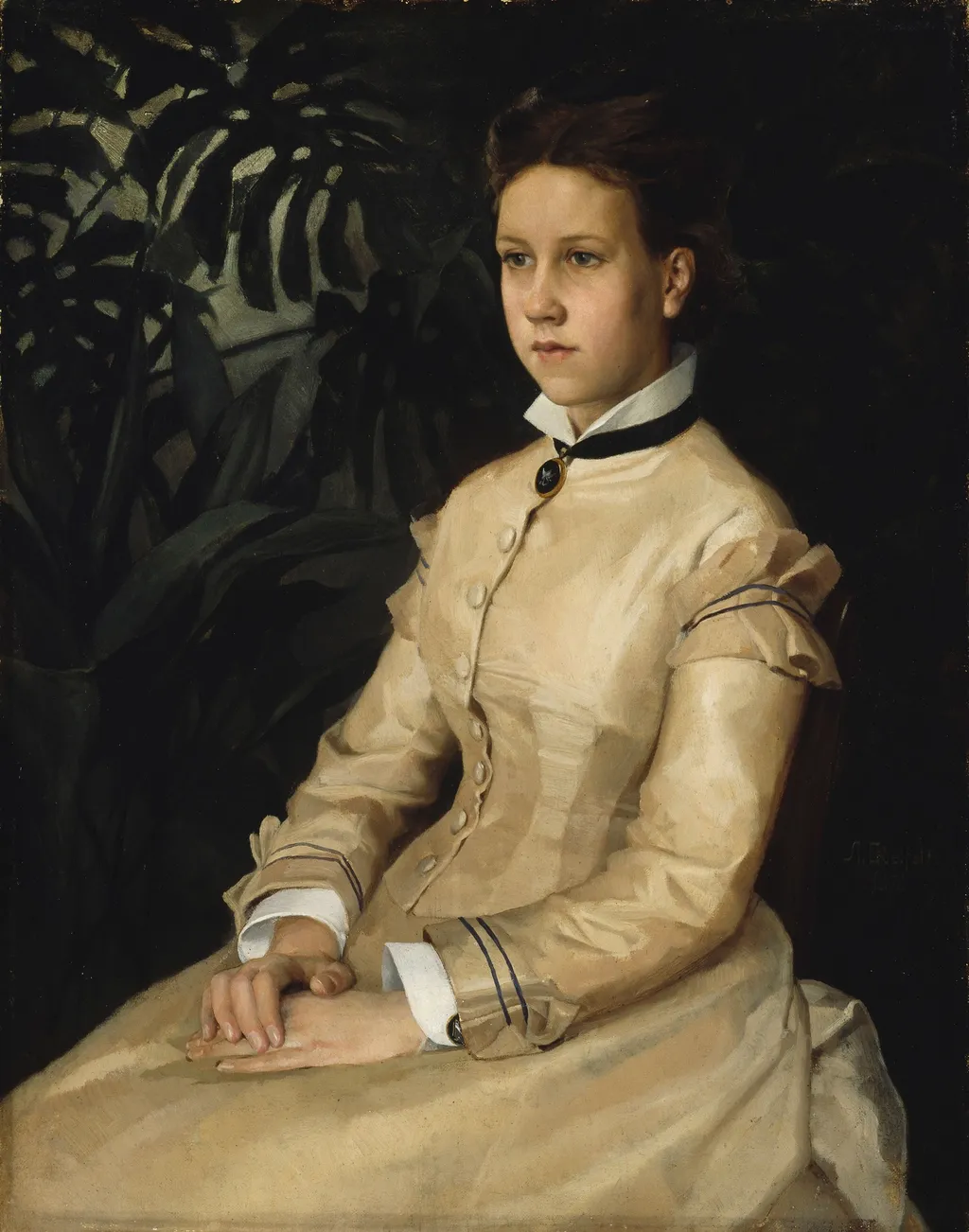 Portrait of the Artist's Sister Ellen Edelfelt, by Albert Edelfelt, oil, 1888
