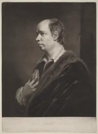 Oliver Goldsmith, by Giuseppi Filippo Liberati Marchi, ink, 1770
