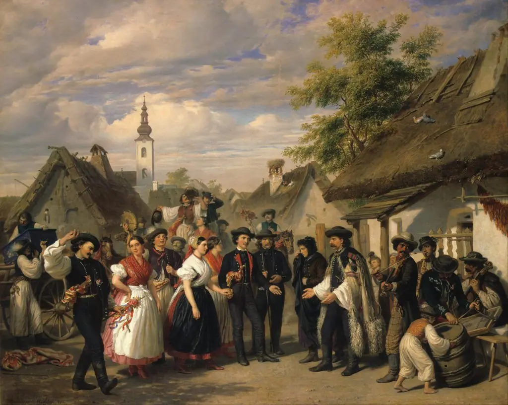 The Arrival of the Bride, by Miklós Barabás, oil, 1856