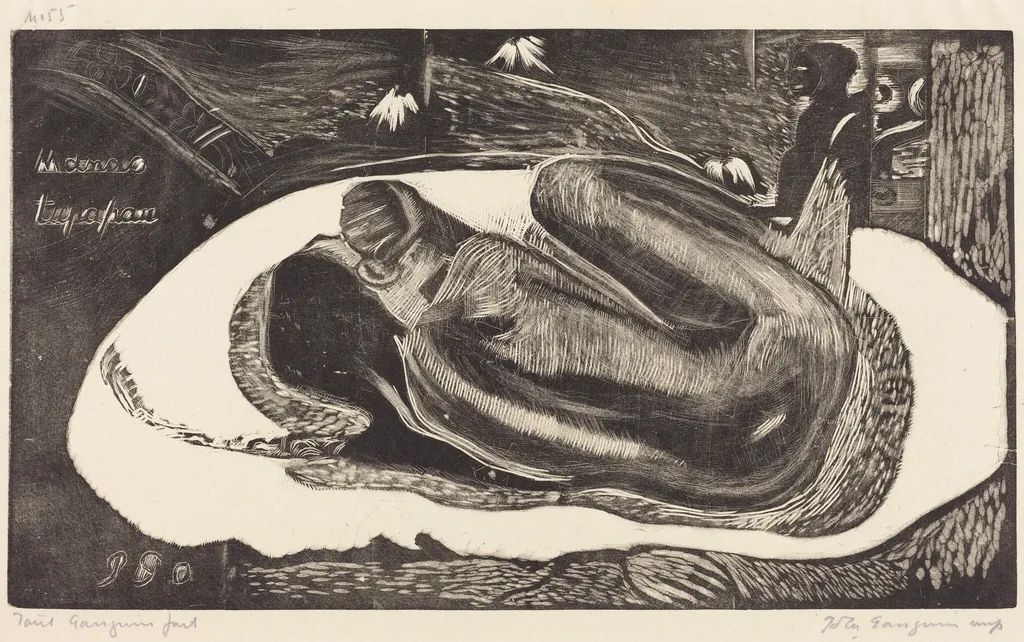 Manao Tupapau (She is Haunted by a Spirit), by Paul Gauguin, ink, 1894